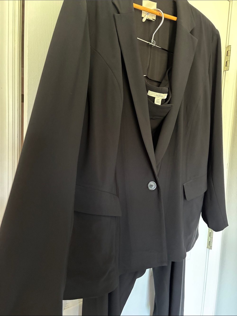 Sejour Vintage Classic Fitted Suit Blazer & Slight Boot Cut Trousers 24W Plus